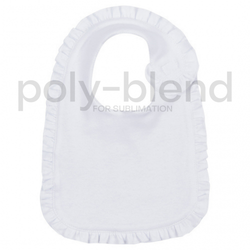 *Sublimation Blanks* Blank Infant Baby Bib - Ruffle - Poly Blend